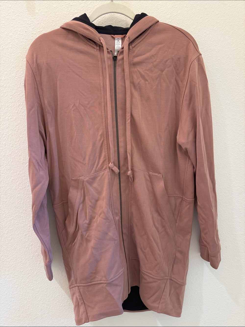 lululemon athletica dusty rose zip-up hooded jacket